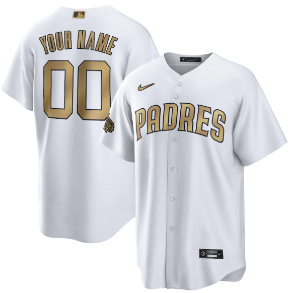 Men's San Diego Padres Active Player Custom 2022 All-Star White Cool Base Stitched Baseball Jersey